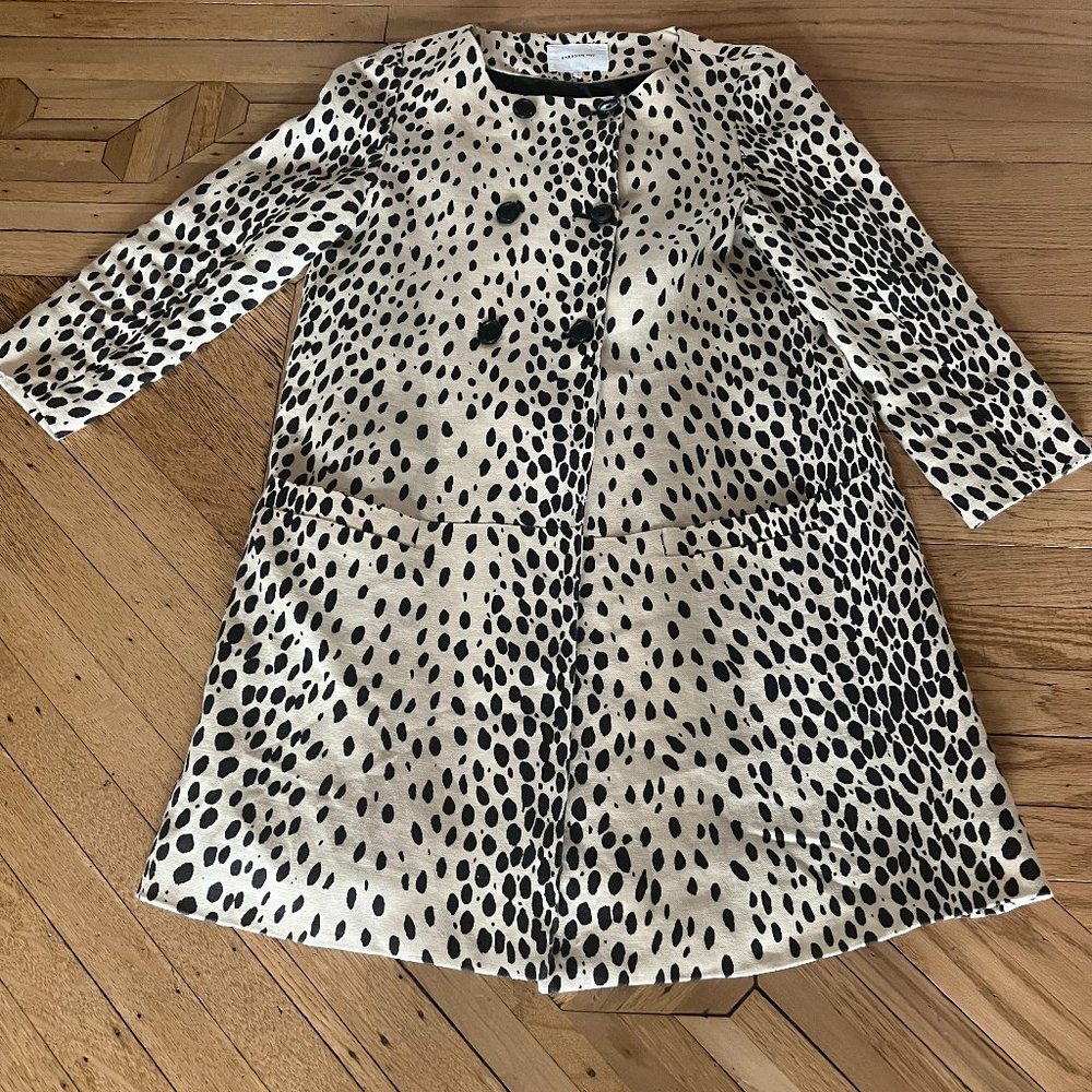 Emerson Fry London Coat - Leopard Linen - Size 4